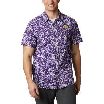 Columbia Collegiate PFG Super Slack Tide - LSU, Camisa Morados Para Hombre | 290384-NRA